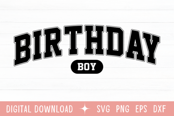 Birthday Boy Retro Varsity SVG Graphics