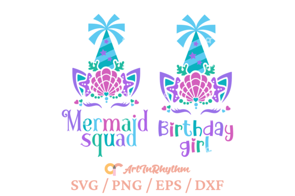 Birthday Girl Svg, Mermaid Squad Svg