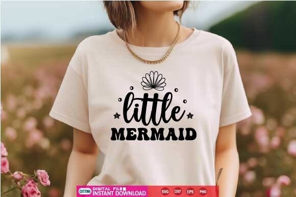 Little Mermaid Svg Graphics for T-Shirt Designs