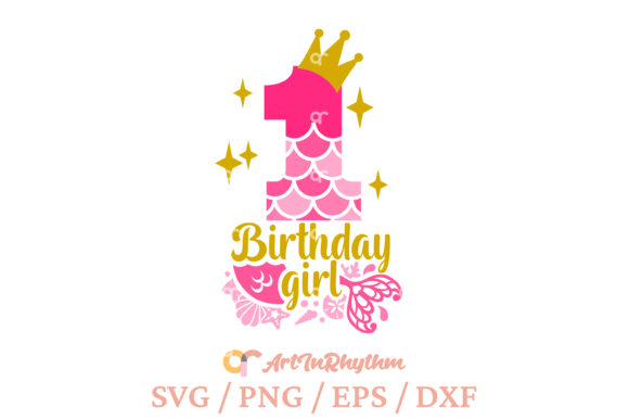 My 1st Birthday, Birthday Mermaid Svg Graphics
